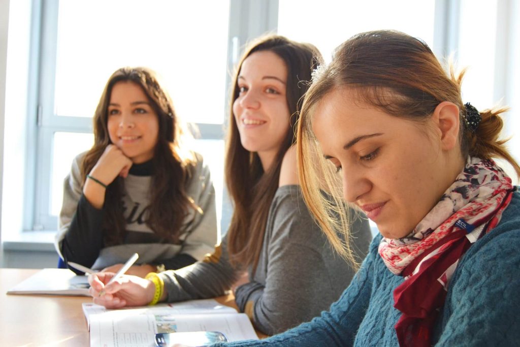 Decorative Image: Students learning together in a classroom