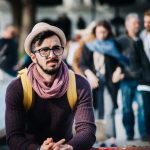 Photo of man in crowd